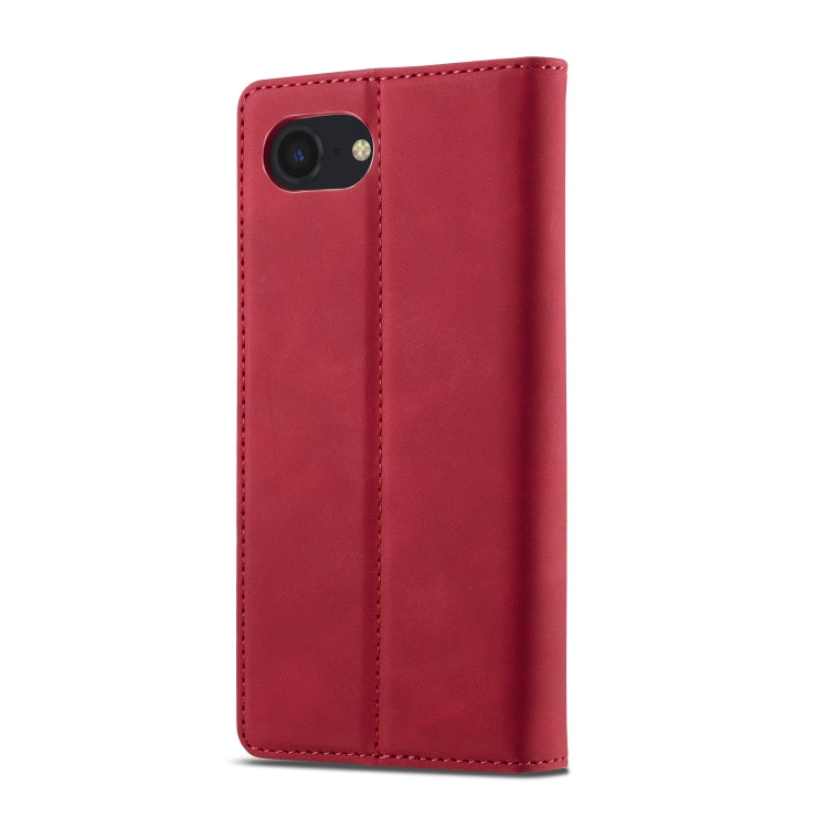 For iPhone 16e LC.IMEEKE Strong Magnetism Microfiber Leather Phone Case(Red) - iPhone 16e Cases by LC.IMEEKE | Online Shopping South Africa | PMC TechLife | Buy Now Pay Later Mobicred