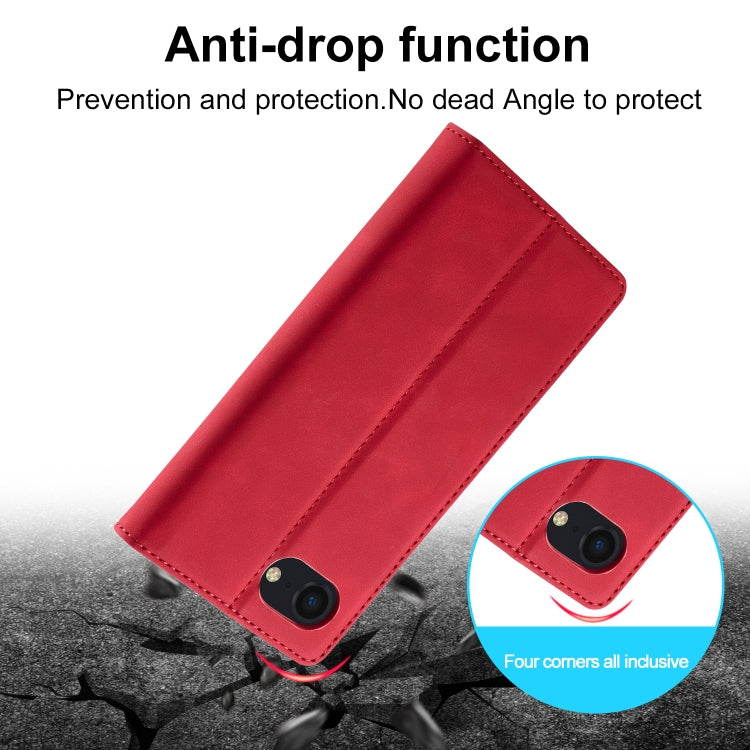For iPhone 16e LC.IMEEKE Strong Magnetism Microfiber Leather Phone Case(Red) - iPhone 16e Cases by LC.IMEEKE | Online Shopping South Africa | PMC TechLife | Buy Now Pay Later Mobicred