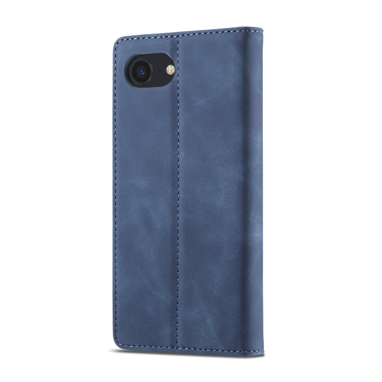 For iPhone 16e LC.IMEEKE Strong Magnetism Microfiber Leather Phone Case(Blue) - iPhone 16e Cases by LC.IMEEKE | Online Shopping South Africa | PMC Jewellery | Buy Now Pay Later Mobicred