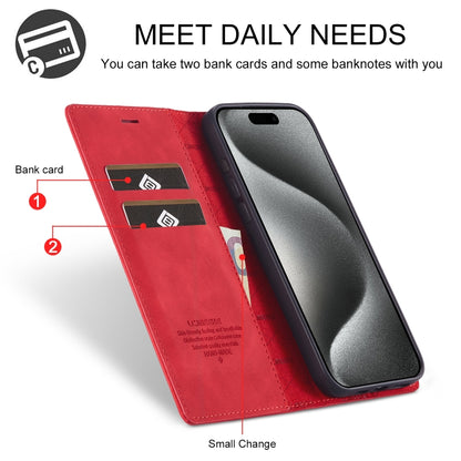 For iPhone 16 Pro LC.IMEEKE Strong Magnetism Microfiber Leather Phone Case(Red) - iPhone 16 Pro Cases by LC.IMEEKE | Online Shopping South Africa | PMC Jewellery | Buy Now Pay Later Mobicred