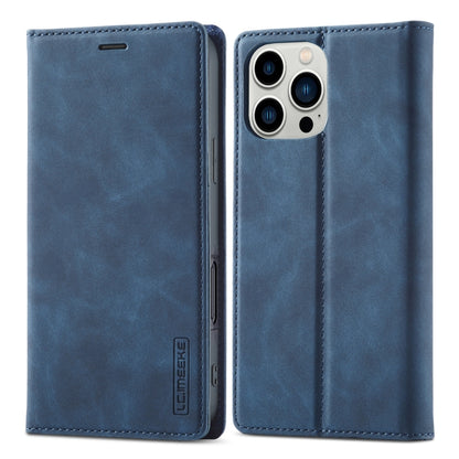 For iPhone 16 Pro LC.IMEEKE Strong Magnetism Microfiber Leather Phone Case(Blue) - iPhone 16 Pro Cases by LC.IMEEKE | Online Shopping South Africa | PMC Jewellery | Buy Now Pay Later Mobicred