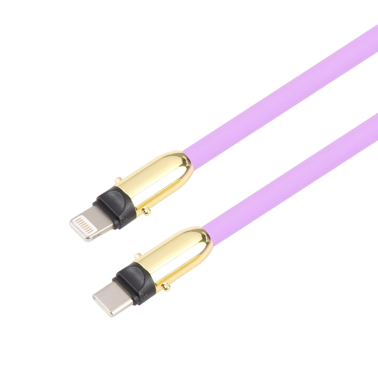 Type-C to 8 Pin Silicone Data Cable Phone Anti-lost Crossbody Lanyard, Length: 1.2m(Purple) - 2 in 1 Cable by PMC Jewellery | Online Shopping South Africa | PMC Jewellery | Buy Now Pay Later Mobicred