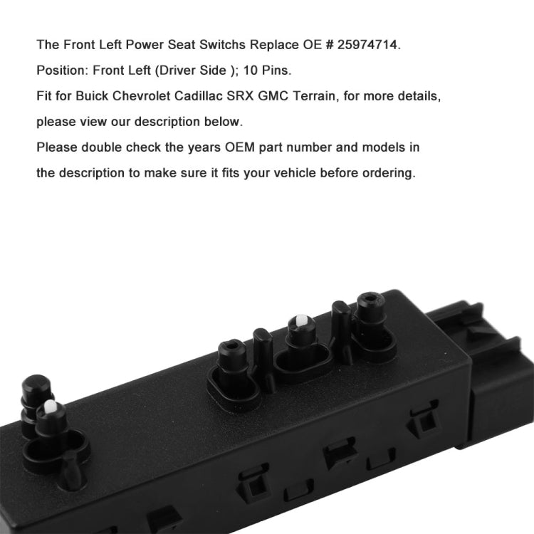 Car Front Left (Driver Side) Power Seat Adjuster Switch Recliner Switch for Buick for Chevrolet 25974714 - Car Switches by PMC TechLife | Online Shopping South Africa | PMC TechLife | Buy Now Pay Later Mobicred