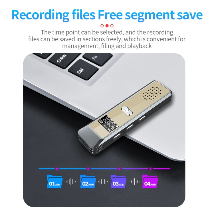 JNN Q7 Mini Portable Voice Recorder with OLED Screen, Memory:16GB(Grey+Gold) - Recording Pen by JNN | Online Shopping South Africa | PMC TechLife | Buy Now Pay Later Mobicred