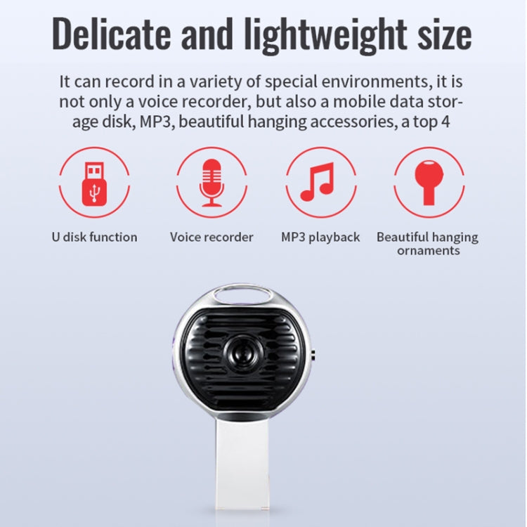 JNN S13 Zinc Alloy U-disk Voice Recorder, Memory:32GB(Silver) - U-Disk Recorder by JNN | Online Shopping South Africa | PMC Jewellery | Buy Now Pay Later Mobicred