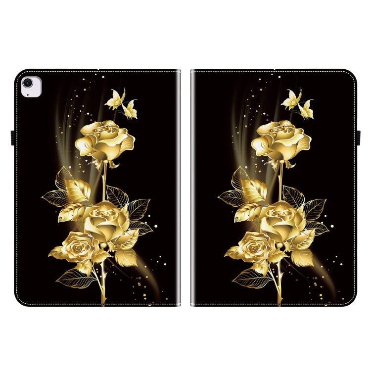 For iPad Air 13 2025 / 2024 Crystal Texture Painted Leather Smart Tablet Case(Gold Butterfly Rose) - iPad Air 13 2025 / 2024 Cases by PMC Jewellery | Online Shopping South Africa | PMC Jewellery | Buy Now Pay Later Mobicred