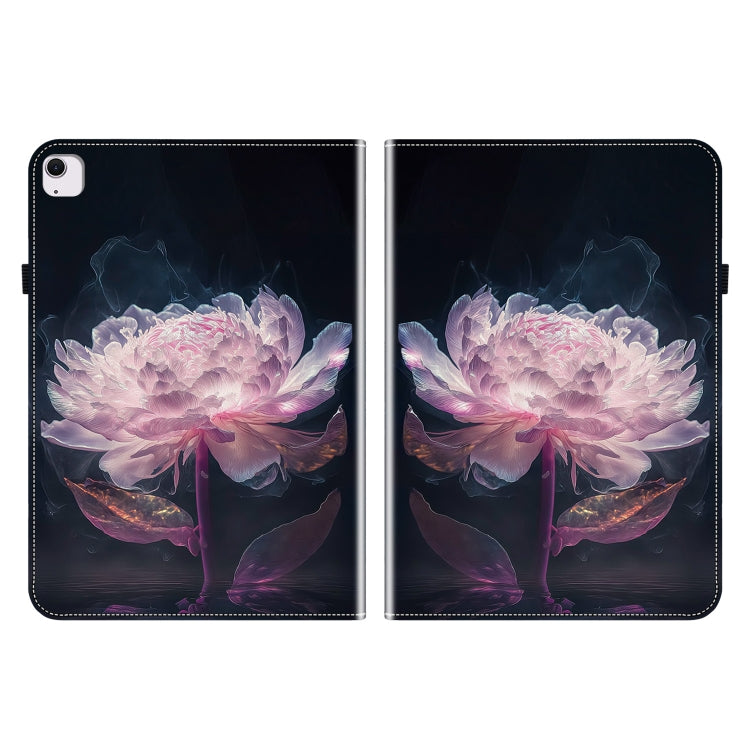 For iPad Air 11 2024 Crystal Texture Painted Leather Smart Tablet Case(Purple Peony) - iPad Air 11 2024 Cases by PMC TechLife | Online Shopping South Africa | PMC TechLife | Buy Now Pay Later Mobicred