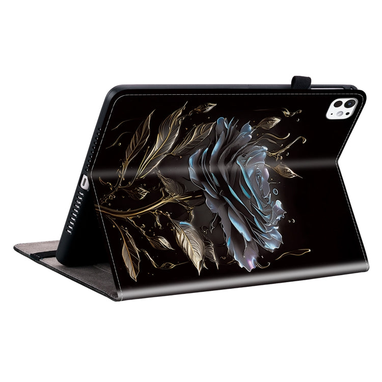For iPad Pro 11 2024 Crystal Texture Painted Leather Smart Tablet Case(Black Rose) - iPad Pro 11 2024 Cases by PMC TechLife | Online Shopping South Africa | PMC TechLife | Buy Now Pay Later Mobicred