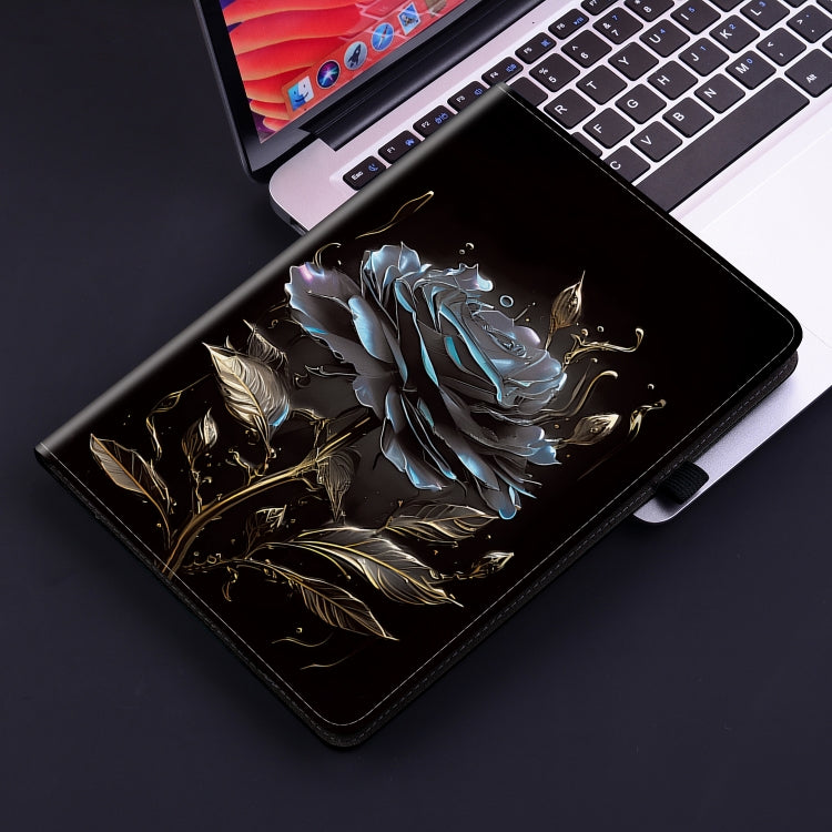 For Huawei MatePad SE 11 2024 Crystal Texture Painted Leather Smart Tablet Case(Black Rose) - Huawei by PMC TechLife | Online Shopping South Africa | PMC TechLife | Buy Now Pay Later Mobicred