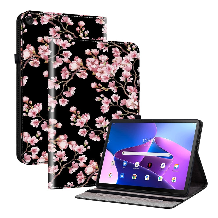 For Lenovo Tab M10 10.1 3rd Gen Crystal Texture Painted Leather Tablet Case(Plum Bossom) - Lenovo by PMC TechLife | Online Shopping South Africa | PMC TechLife | Buy Now Pay Later Mobicred