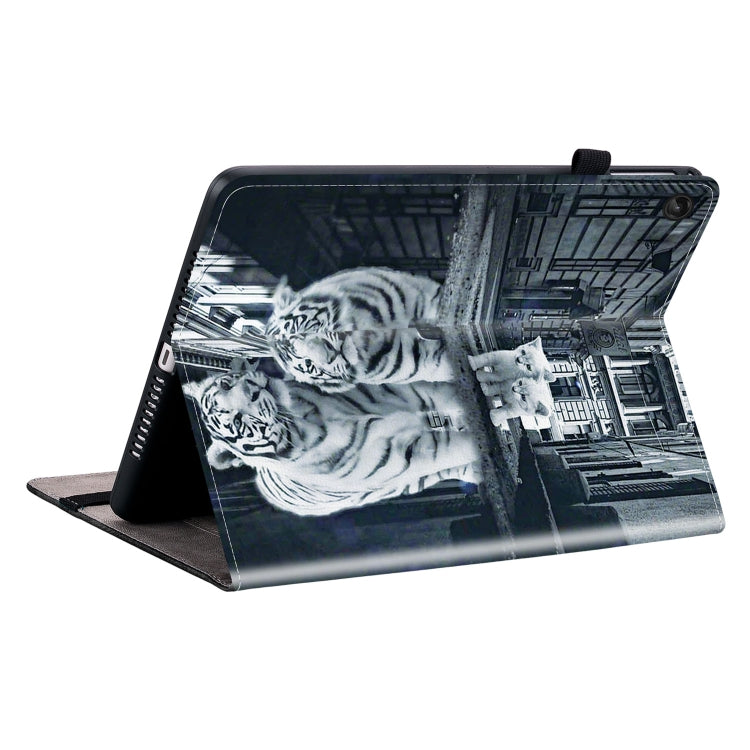 For Lenovo Tab M10 10.1 3rd Gen Crystal Texture Painted Leather Tablet Case(Cat Reflection Tiger) - Lenovo by PMC TechLife | Online Shopping South Africa | PMC TechLife | Buy Now Pay Later Mobicred