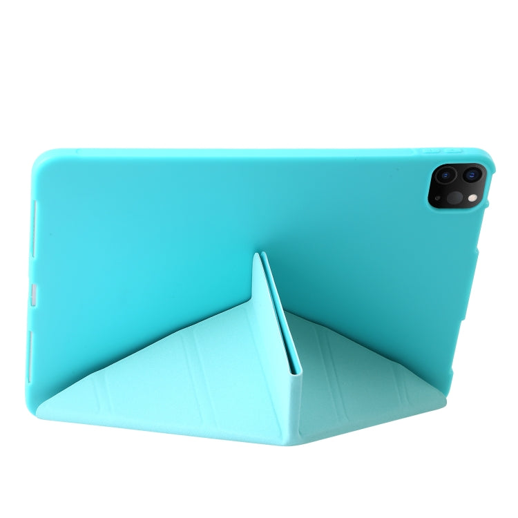 For iPad Pro 13 2024 TPU Deformation Flip Leather Tablet Case with Holder(Mint Blue) - iPad Pro 13 2024 Cases by PMC Jewellery | Online Shopping South Africa | PMC Jewellery | Buy Now Pay Later Mobicred