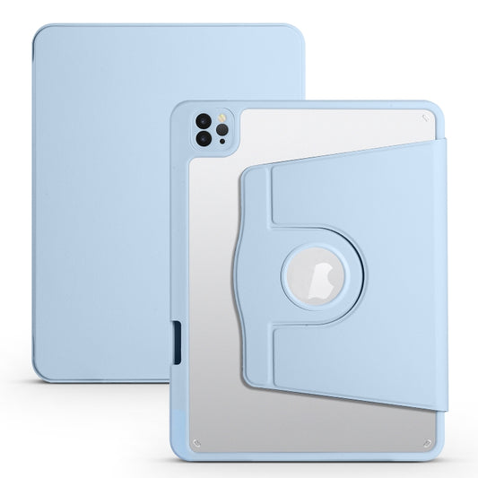 For iPad Air 11 2024 Acrylic 360 Degree Rotation Holder Leather Tablet Case(Ice Blue) - iPad Air 11 2024 Cases by PMC Jewellery | Online Shopping South Africa | PMC Jewellery | Buy Now Pay Later Mobicred