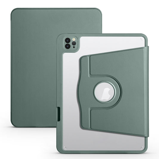 For iPad Air 13 2025 / 2024 Acrylic 360 Degree Rotation Holder Leather Tablet Case(Pine Green) - More iPad Cases by PMC Jewellery | Online Shopping South Africa | PMC Jewellery | Buy Now Pay Later Mobicred