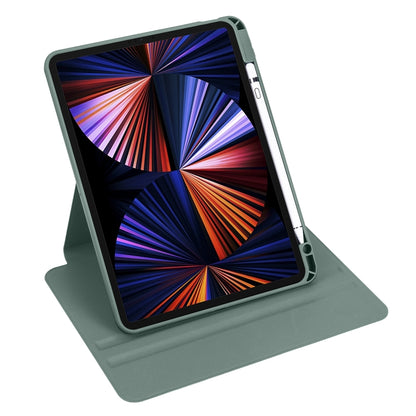 For iPad Air 13 2024 Acrylic 360 Degree Rotation Holder Leather Tablet Case(Pine Green) - iPad Air 13 2024 Cases by PMC Jewellery | Online Shopping South Africa | PMC Jewellery | Buy Now Pay Later Mobicred