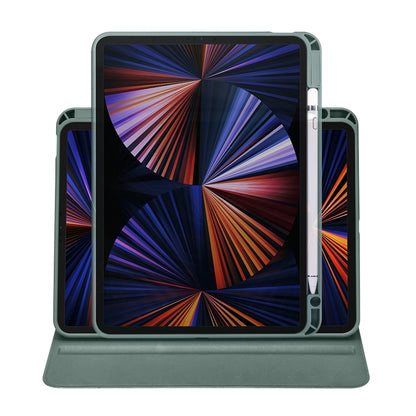 For iPad Air 13 2024 Acrylic 360 Degree Rotation Holder Leather Tablet Case(Pine Green) - iPad Air 13 2024 Cases by PMC Jewellery | Online Shopping South Africa | PMC Jewellery | Buy Now Pay Later Mobicred