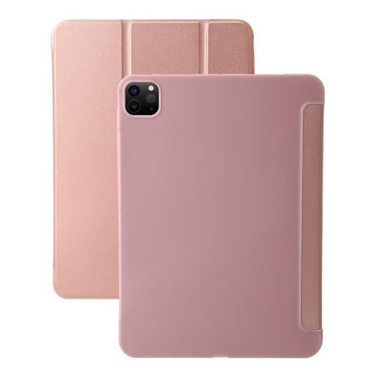 For iPad Pro 13 2024 Three-fold Holder Flip Tablet Leather Case(Rose Gold) - iPad Pro 13 2024 Cases by PMC Jewellery | Online Shopping South Africa | PMC Jewellery | Buy Now Pay Later Mobicred