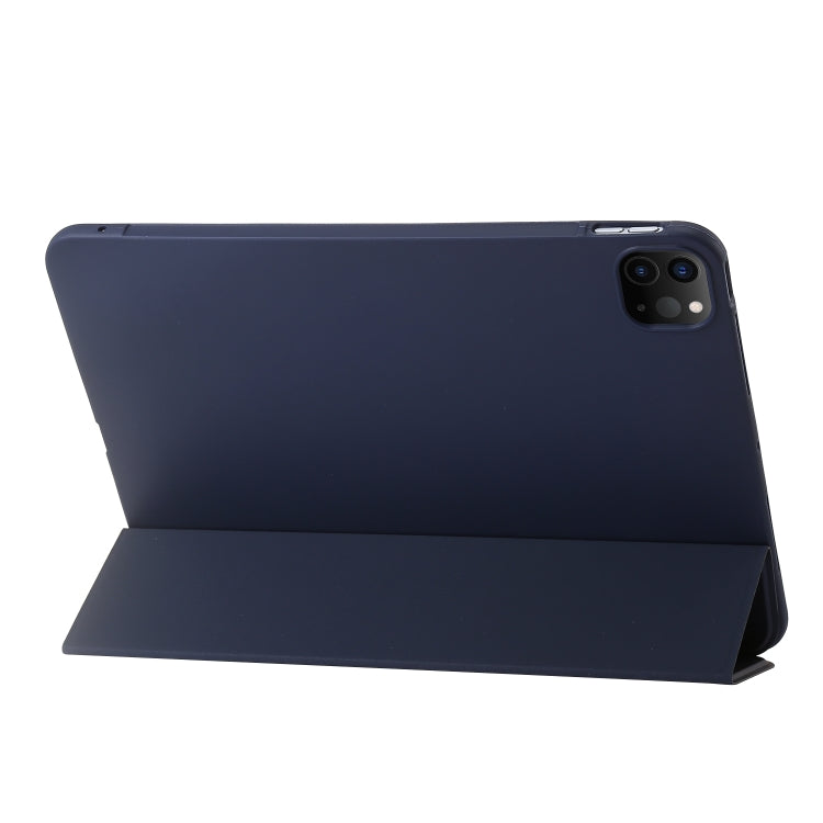 For iPad Pro 13 2024 Three-fold Holder Flip Tablet Leather Case(Dark Blue) - iPad Pro 13 2024 Cases by PMC Jewellery | Online Shopping South Africa | PMC Jewellery | Buy Now Pay Later Mobicred