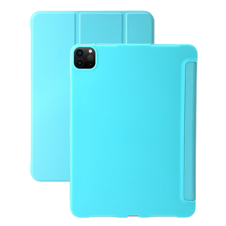 For iPad Pro 13 2024 Three-fold Holder Flip Tablet Leather Case(Mint Blue) - iPad Pro 13 2024 Cases by PMC Jewellery | Online Shopping South Africa | PMC Jewellery | Buy Now Pay Later Mobicred