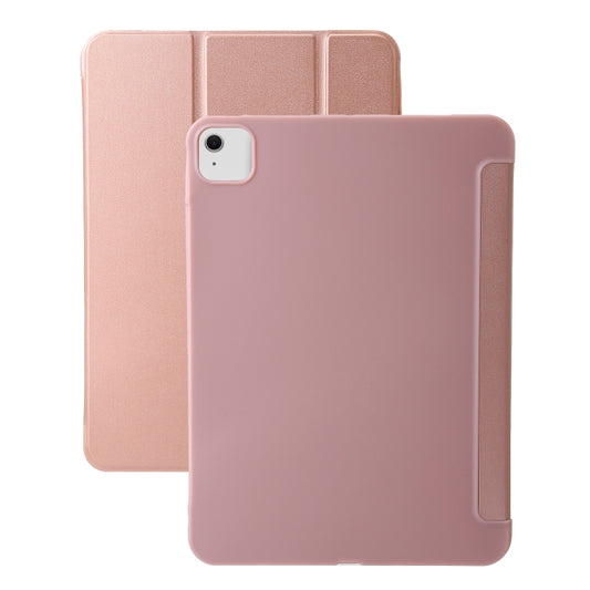 For iPad Air 11 2025 / 2024 Three-fold Holder Flip Tablet Leather Case(Rose Gold) - iPad Air 11 2025 / 2024 Cases by PMC Jewellery | Online Shopping South Africa | PMC Jewellery | Buy Now Pay Later Mobicred