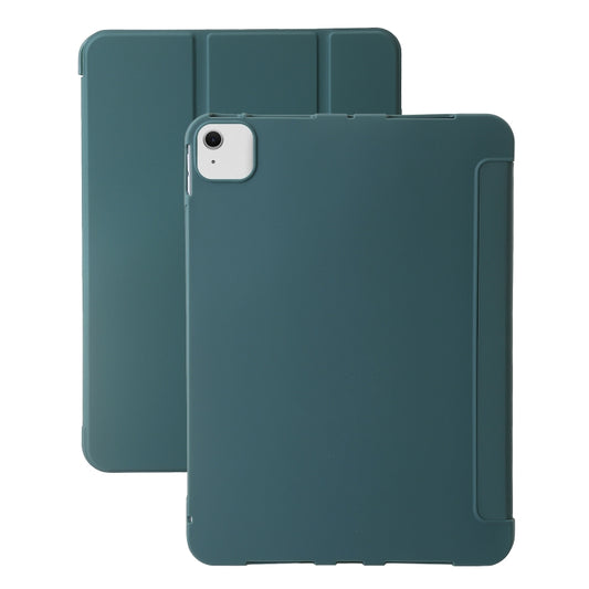 For iPad Air 11 2024 Three-fold Holder Flip Tablet Leather Case(Dark Green) - iPad Air 11 2024 Cases by PMC Jewellery | Online Shopping South Africa | PMC Jewellery | Buy Now Pay Later Mobicred