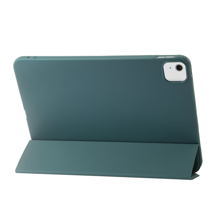 For iPad Air 11 2024 Three-fold Holder Flip Tablet Leather Case(Dark Green) - iPad Air 11 2024 Cases by PMC Jewellery | Online Shopping South Africa | PMC Jewellery | Buy Now Pay Later Mobicred