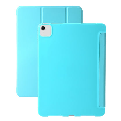 For iPad Air 11 2024 Three-fold Holder Flip Tablet Leather Case(Mint Blue) - iPad Air 11 2024 Cases by PMC Jewellery | Online Shopping South Africa | PMC Jewellery | Buy Now Pay Later Mobicred