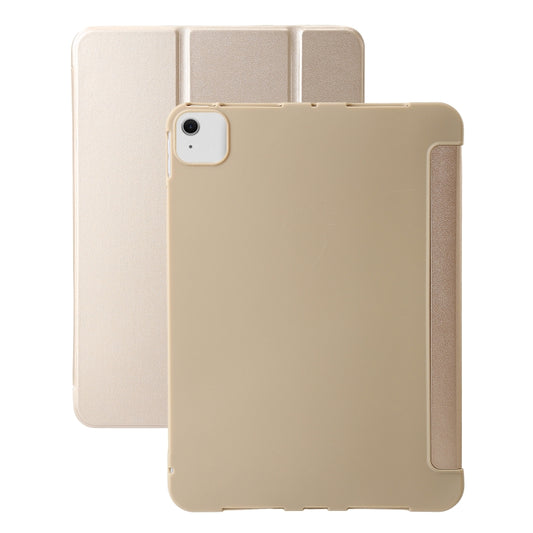 For iPad Air 11 2024 Three-fold Holder Flip Tablet Leather Case(Gold) - iPad Air 11 2024 Cases by PMC Jewellery | Online Shopping South Africa | PMC Jewellery | Buy Now Pay Later Mobicred