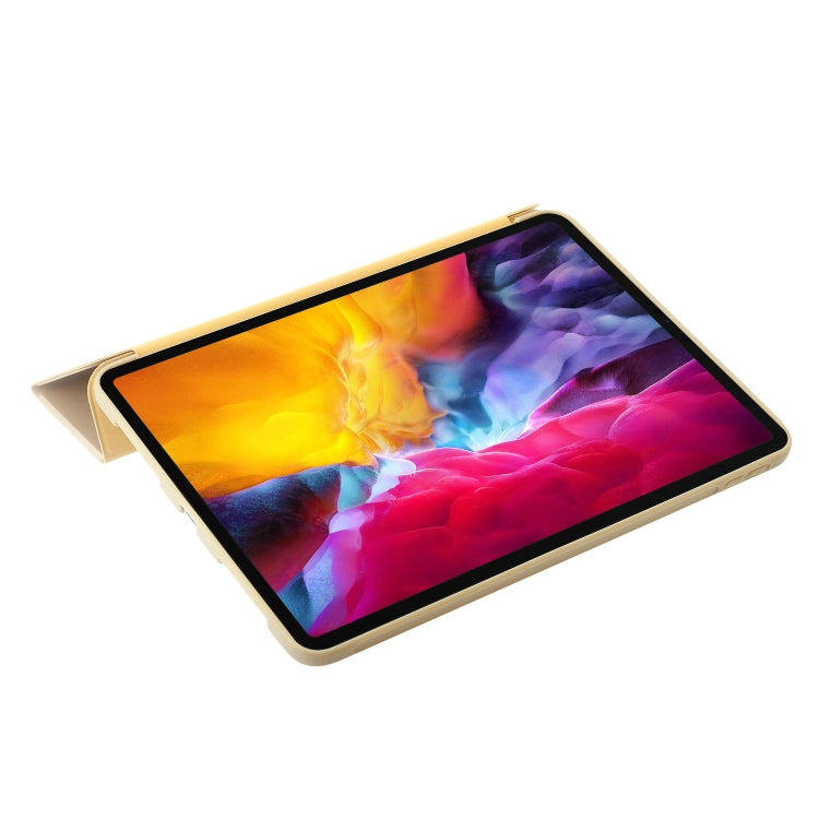 For iPad Pro 11 2024 Three-fold Holder Flip Tablet Leather Case(Gold) - iPad Pro 11 2024 Cases by PMC Jewellery | Online Shopping South Africa | PMC Jewellery | Buy Now Pay Later Mobicred