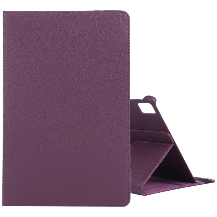 For iPad Pro 13 2024 360 Degree Rotation Litchi Texture Leather Tablet Case with Holder(Purple) - iPad Pro 13 2024 Cases by PMC Jewellery | Online Shopping South Africa | PMC Jewellery | Buy Now Pay Later Mobicred