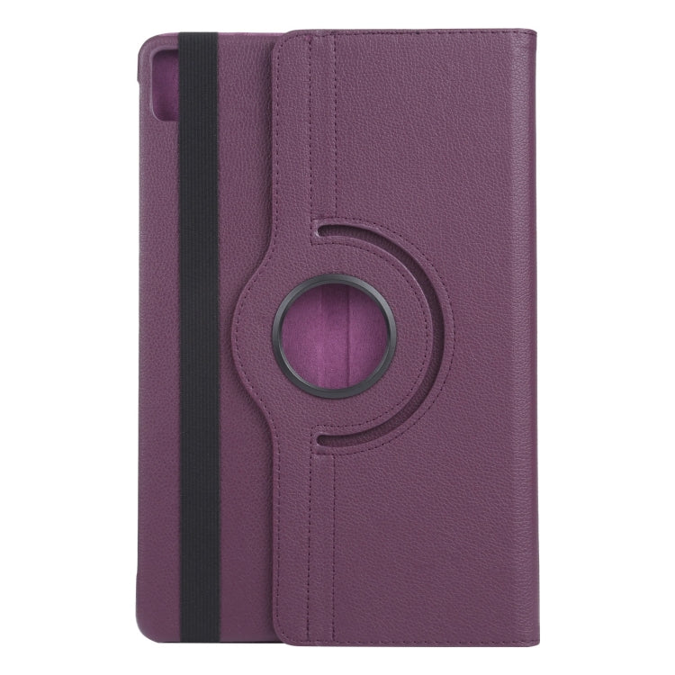 For iPad Pro 13 2024 360 Degree Rotation Litchi Texture Leather Tablet Case with Holder(Purple) - iPad Pro 13 2024 Cases by PMC Jewellery | Online Shopping South Africa | PMC Jewellery | Buy Now Pay Later Mobicred