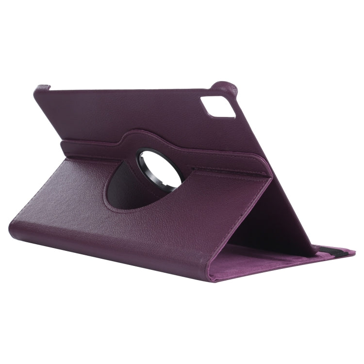 For iPad Pro 13 2024 360 Degree Rotation Litchi Texture Leather Tablet Case with Holder(Purple) - iPad Pro 13 2024 Cases by PMC Jewellery | Online Shopping South Africa | PMC Jewellery | Buy Now Pay Later Mobicred