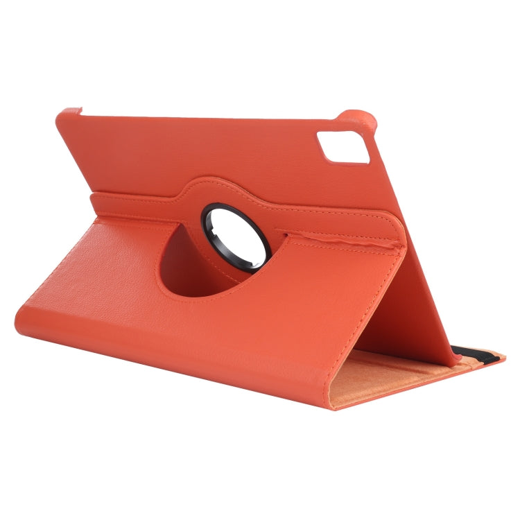 For iPad Air 13 2024 360 Degree Rotation Litchi Texture Leather Tablet Case with Holder(Orange) - iPad Air 13 2024 Cases by PMC Jewellery | Online Shopping South Africa | PMC Jewellery | Buy Now Pay Later Mobicred