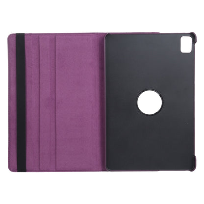 For iPad Pro 11 2024 360 Degree Rotation Litchi Texture Leather Tablet Case with Holder(Purple) - iPad Pro 11 2024 Cases by PMC Jewellery | Online Shopping South Africa | PMC Jewellery | Buy Now Pay Later Mobicred