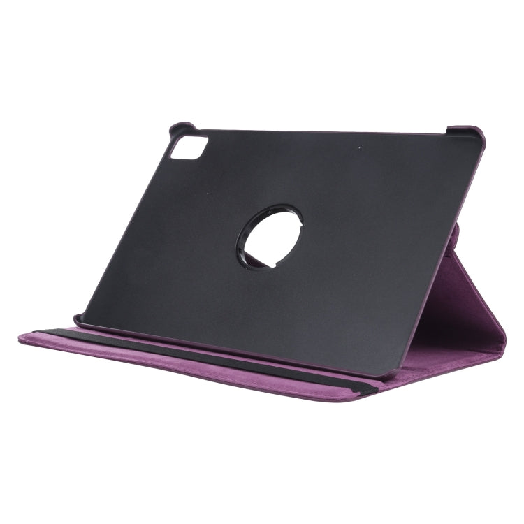 For iPad Pro 11 2024 360 Degree Rotation Litchi Texture Leather Tablet Case with Holder(Purple) - iPad Pro 11 2024 Cases by PMC TechLife | Online Shopping South Africa | PMC TechLife | Buy Now Pay Later Mobicred