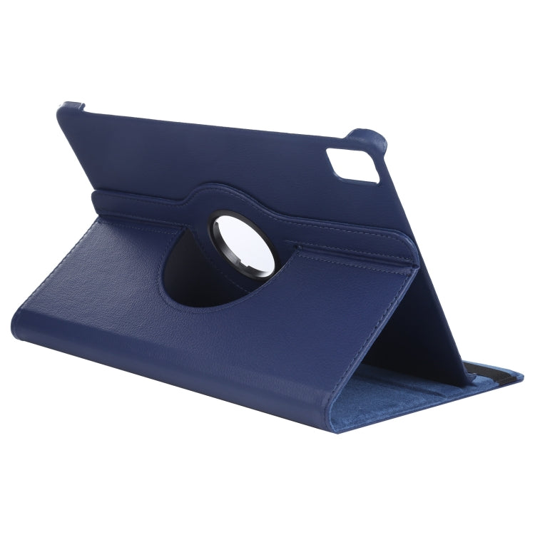 For iPad Pro 11 2024 360 Degree Rotation Litchi Texture Leather Tablet Case with Holder(Dark Blue) - iPad Pro 11 2024 Cases by PMC Jewellery | Online Shopping South Africa | PMC Jewellery | Buy Now Pay Later Mobicred