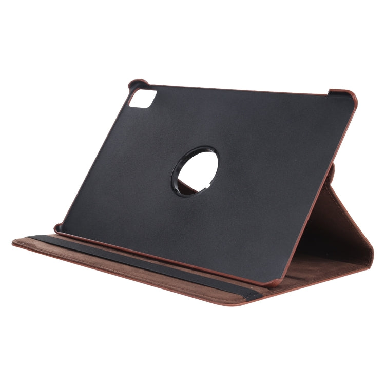 For iPad Pro 11 2024 360 Degree Rotation Litchi Texture Leather Tablet Case with Holder(Brown) - iPad Pro 11 2024 Cases by PMC Jewellery | Online Shopping South Africa | PMC Jewellery | Buy Now Pay Later Mobicred