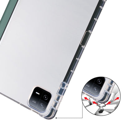 For iPad Pro 13 2024 3-fold Clear TPU Smart Leather Tablet Case with Pen Slot(Dark Green) - iPad Pro 13 2024 Cases by PMC Jewellery | Online Shopping South Africa | PMC Jewellery | Buy Now Pay Later Mobicred