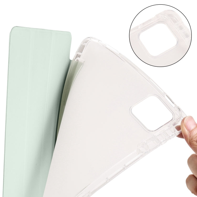 For iPad Pro 13 2024 3-fold Clear TPU Smart Leather Tablet Case with Pen Slot(Light Green) - iPad Pro 13 2024 Cases by PMC Jewellery | Online Shopping South Africa | PMC Jewellery | Buy Now Pay Later Mobicred