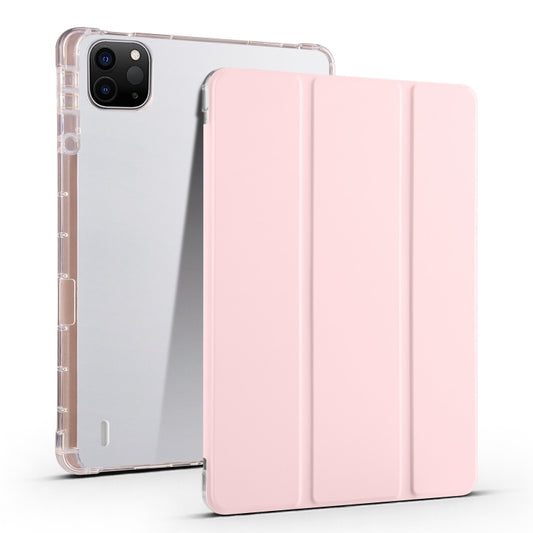 For iPad Pro 13 2024 3-fold Clear TPU Smart Leather Tablet Case with Pen Slot(Sand Pink) - iPad Pro 13 2024 Cases by PMC Jewellery | Online Shopping South Africa | PMC Jewellery | Buy Now Pay Later Mobicred