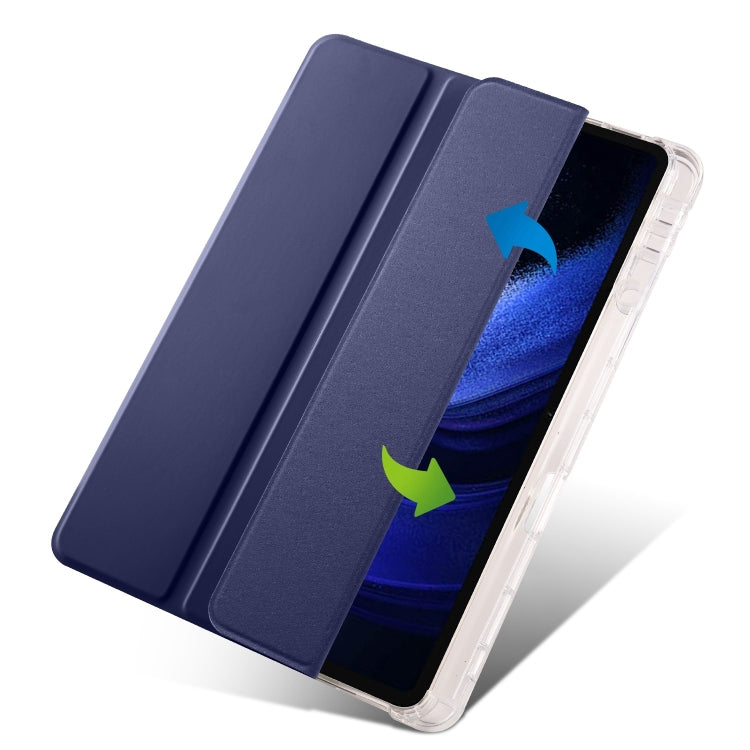 For iPad Air 11 2024 3-fold Clear TPU Smart Leather Tablet Case with Pen Slot(Dark Blue) - iPad Air 11 2024 Cases by PMC Jewellery | Online Shopping South Africa | PMC Jewellery | Buy Now Pay Later Mobicred