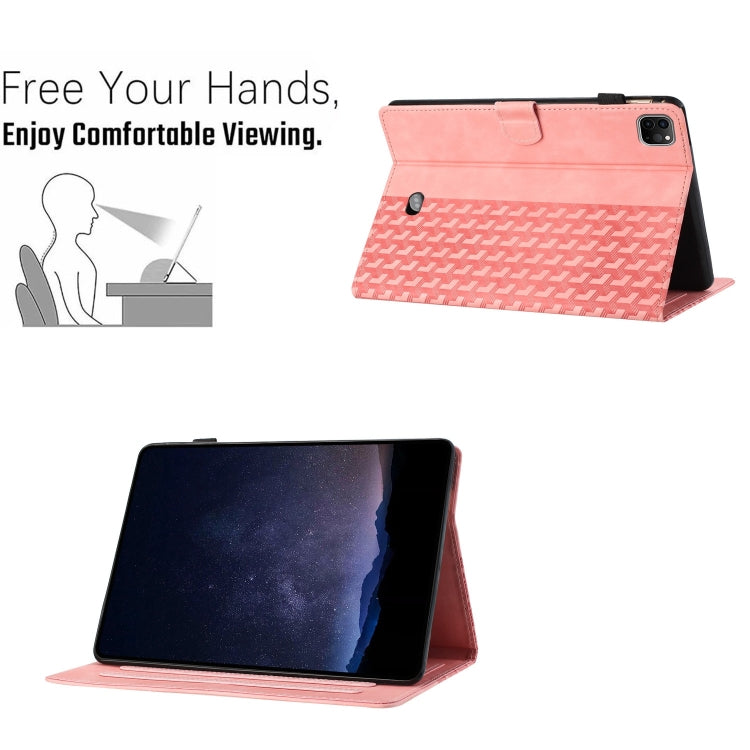 For iPad Pro 11 2024 Building Blocks Embossed Leather Smart Tablet Case(Pink) - iPad Pro 11 2024 Cases by PMC Jewellery | Online Shopping South Africa | PMC Jewellery | Buy Now Pay Later Mobicred