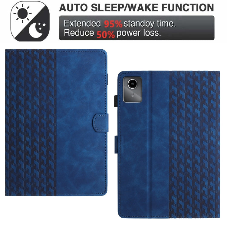 For Lenovo Tab M11/Xiaoxin Pad 11 2024 Building Blocks Embossed Leather Smart Tablet Case(Blue) - Lenovo by PMC Jewellery | Online Shopping South Africa | PMC Jewellery | Buy Now Pay Later Mobicred