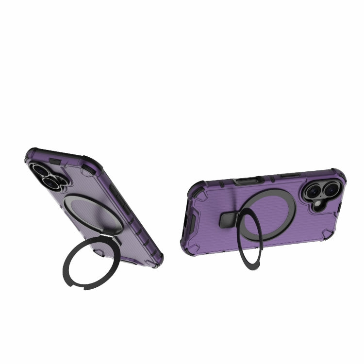 For iPhone 16 Grating Holder Shockproof Phone Case(Purple) - iPhone 16 Cases by PMC Jewellery | Online Shopping South Africa | PMC Jewellery | Buy Now Pay Later Mobicred