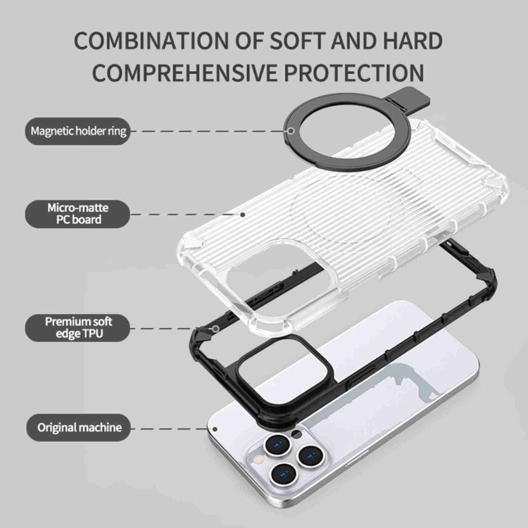 For iPhone 16 Pro Max Grating Holder Shockproof Phone Case(Transparent) - iPhone 16 Pro Max Cases by PMC Jewellery | Online Shopping South Africa | PMC Jewellery | Buy Now Pay Later Mobicred