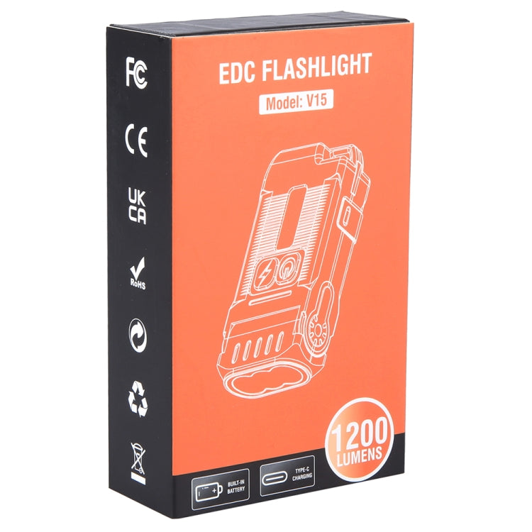 V15 EDC Flashlight Multi-function Work Light(Black) - Mini Flashlight by PMc TechLife | Online Shopping South Africa | PMc TechLife | Buy Now Pay Later Mobicred