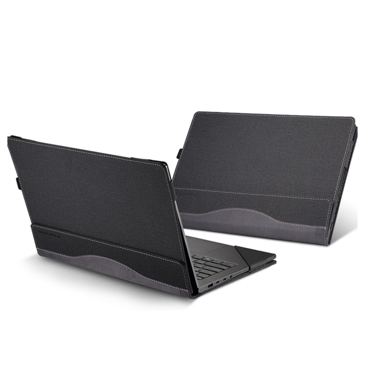 For HP Spectre X360 14 inch 14-eu / 14t-eu Leather Laptop Shockproof Protective Case(Black) - Screen & Keyboard Cover by PMC Jewellery | Online Shopping South Africa | PMC Jewellery | Buy Now Pay Later Mobicred