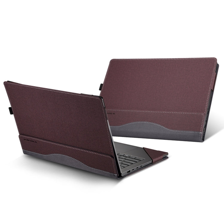 For HP Pavilion Book Pro 16 16 inch 16-ab Leather Laptop Shockproof Protective Case(Wine Red) - Screen & Keyboard Cover by PMC Jewellery | Online Shopping South Africa | PMC Jewellery | Buy Now Pay Later Mobicred