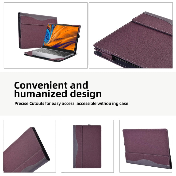 For HP Pavilion Book Pro 16 16 inch 16-ab Leather Laptop Shockproof Protective Case(Wine Red) - Screen & Keyboard Cover by PMC Jewellery | Online Shopping South Africa | PMC Jewellery | Buy Now Pay Later Mobicred