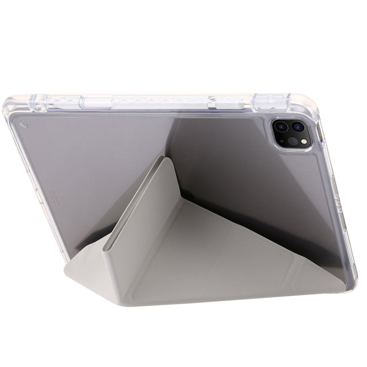 For iPad Pro 13 2024 Clear Acrylic Deformation Leather Tablet Case(Grey) - iPad Pro 13 2024 Cases by PMC Jewellery | Online Shopping South Africa | PMC Jewellery | Buy Now Pay Later Mobicred